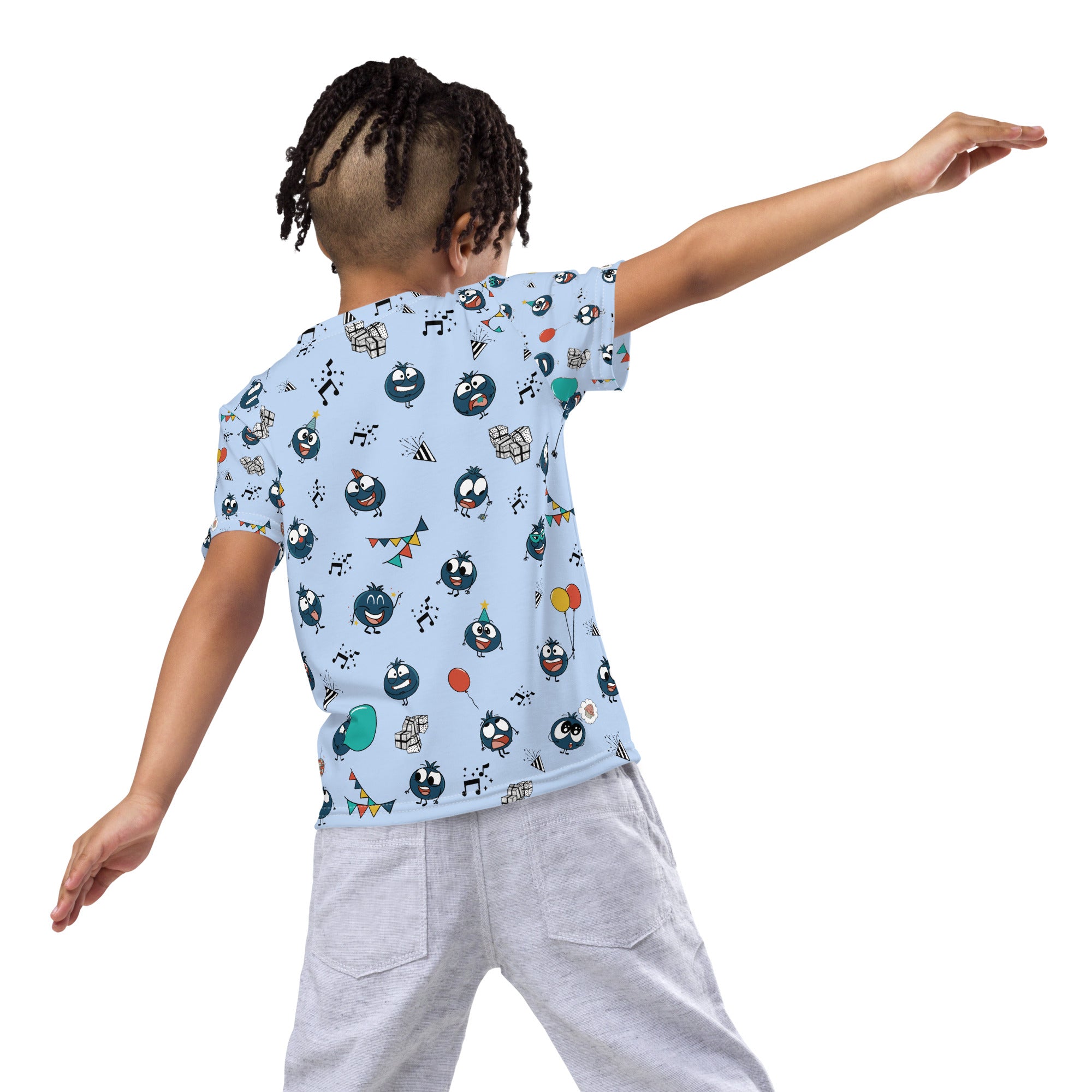 Blueberry Party: Playful Party Kids Crew T-Shirt – Art Ok Please