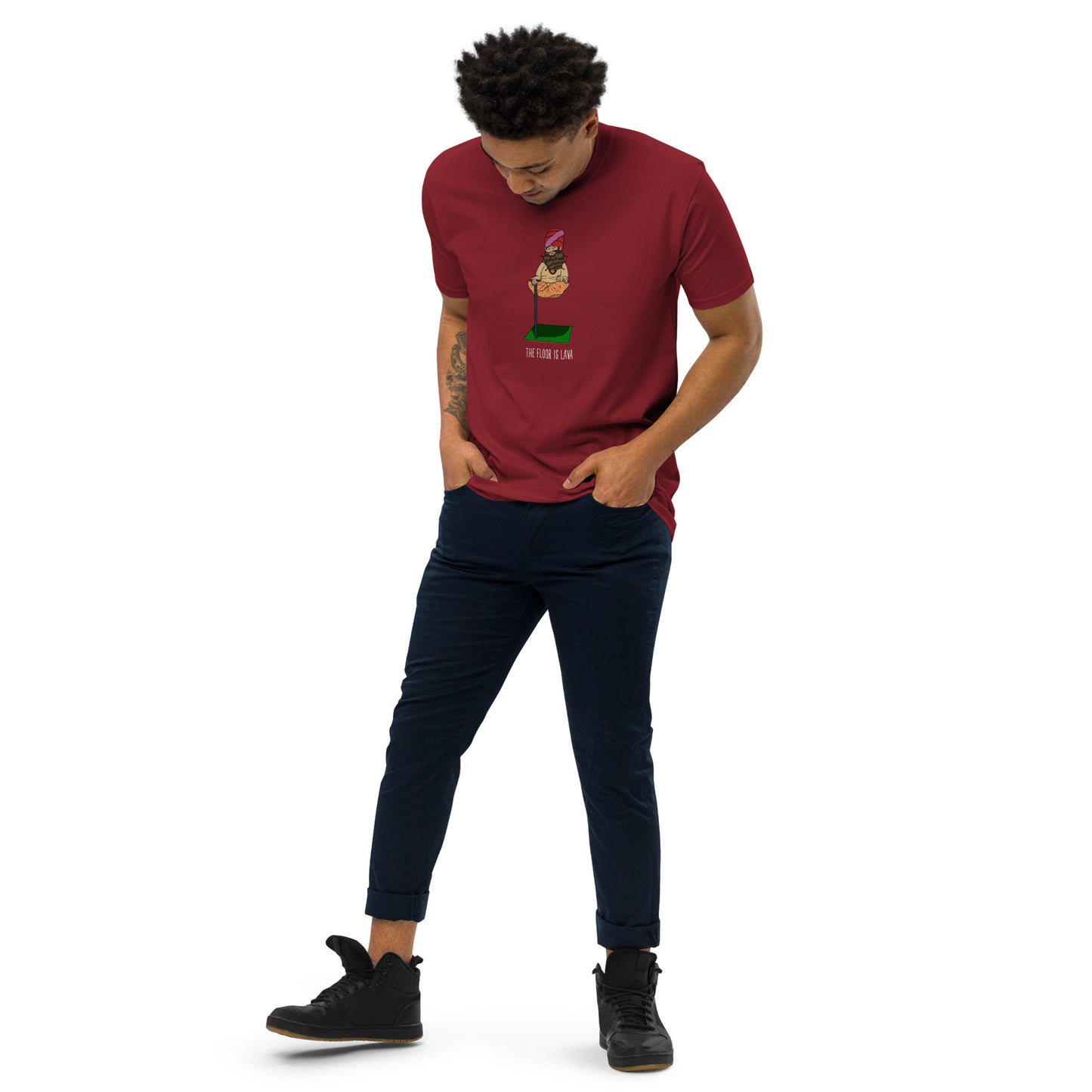 Floor is Lava Men’s premium heavyweight tee